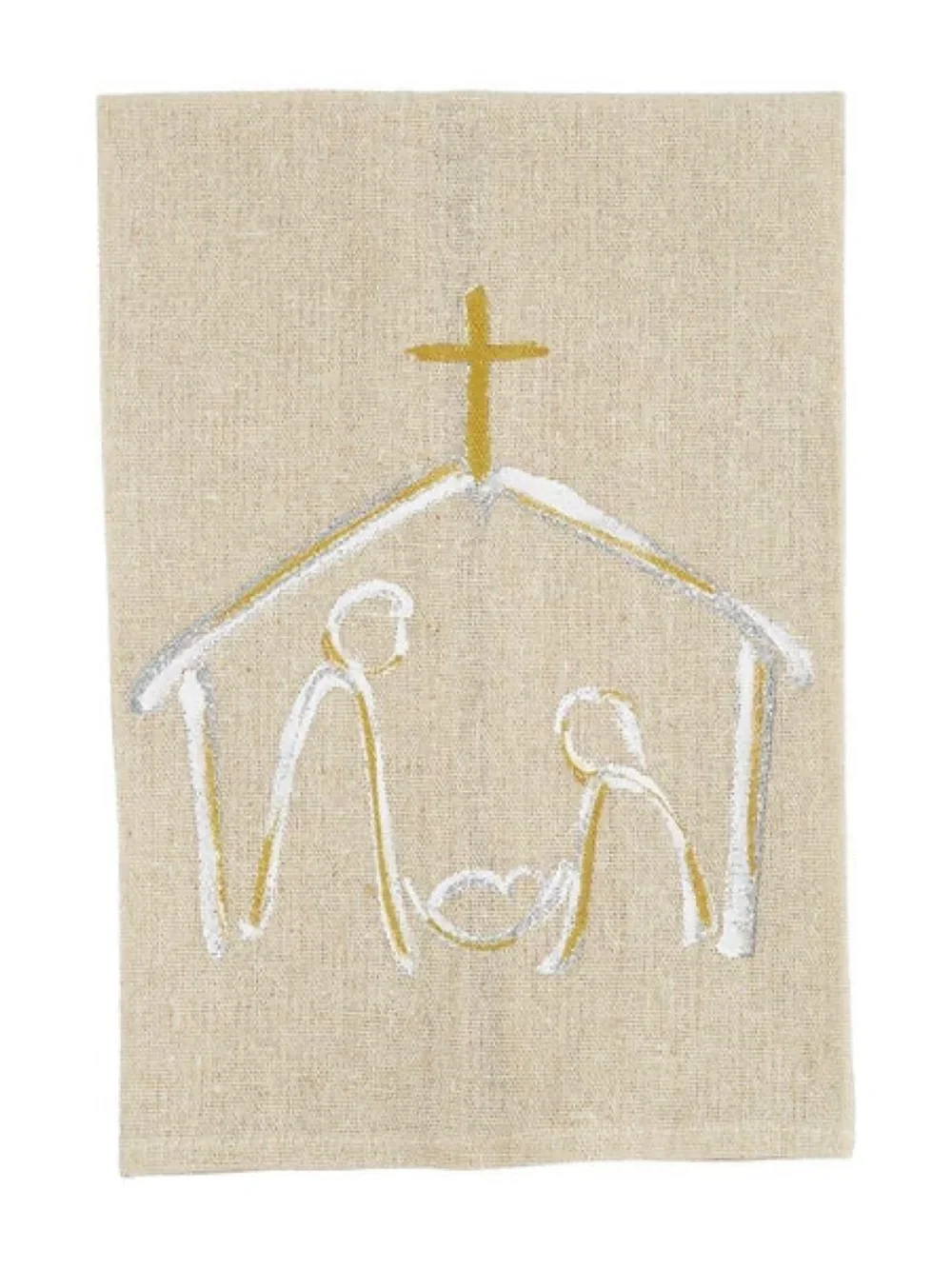 MUD PIE CHRISTMAS HAND PAINTED TOWEL - NATIVITY
